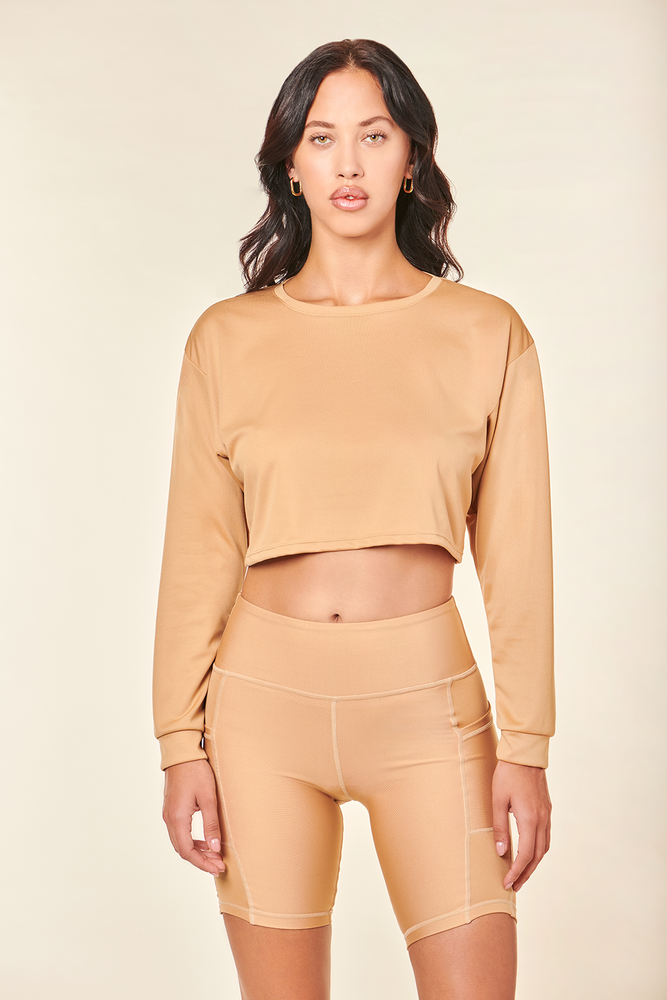 Over-Time Recycled Poly Long Sleeve in Doe - ALAMAE