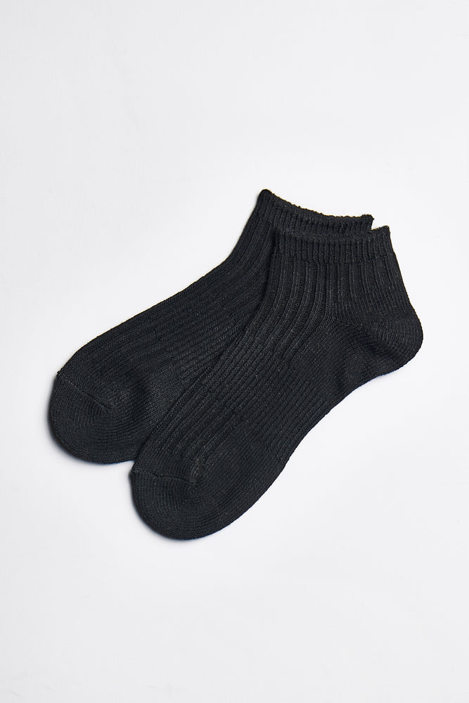 Mara Multi-Rib Sock in Black - ALAMAE