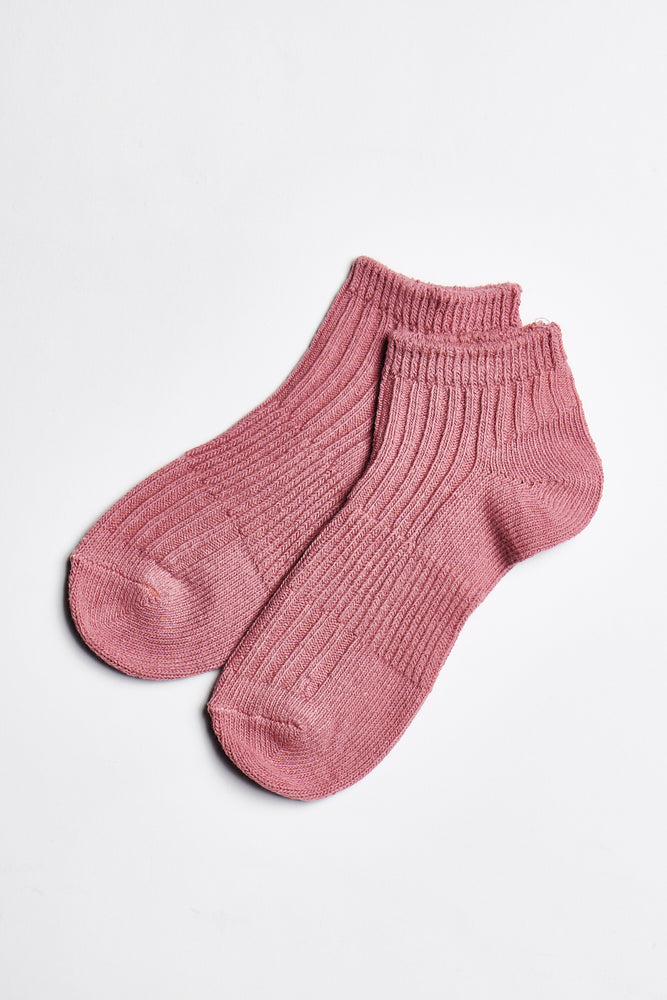 Mara Multi-Rib Sock in Rose - ALAMAE