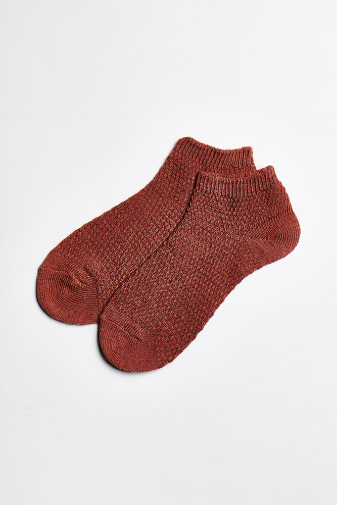 Mae Moss Stitch Sock - Rust - ALAMAE