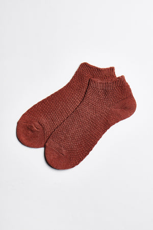 Mae Moss Stitch Sock - Rust - ALAMAE