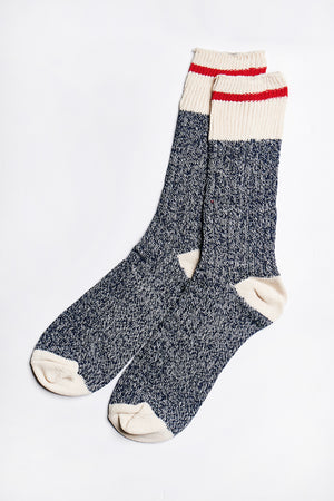 Blair Crew Socks in Navy-Cream - ALAMAE