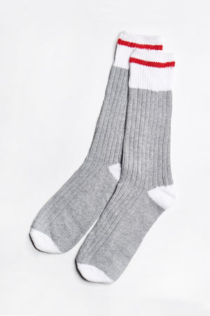 Blair Crew Socks in Light-Grey-White - ALAMAE