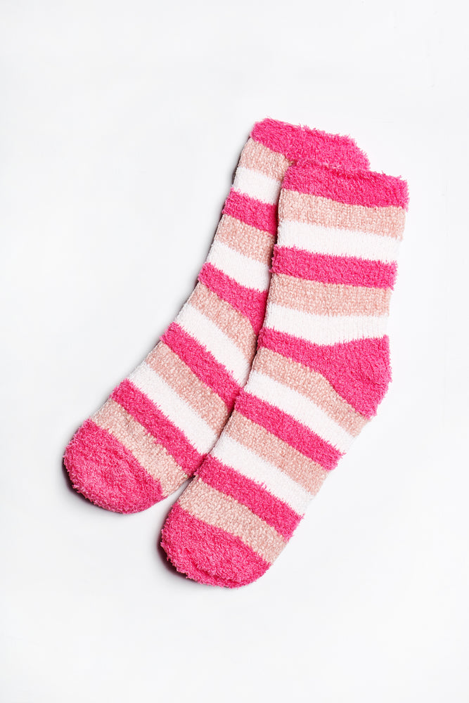 ALAMAE Fuzzy Striped Socks