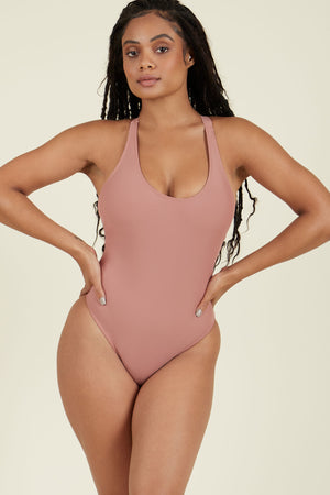 Sade One-Piece Swimsuit in Mocha - ALAMAE