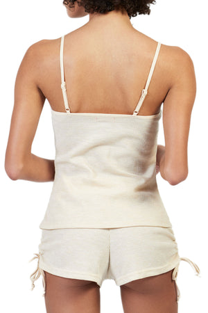 Georgie Waffle Knit Sleep Set in Tapioca - ALAMAE