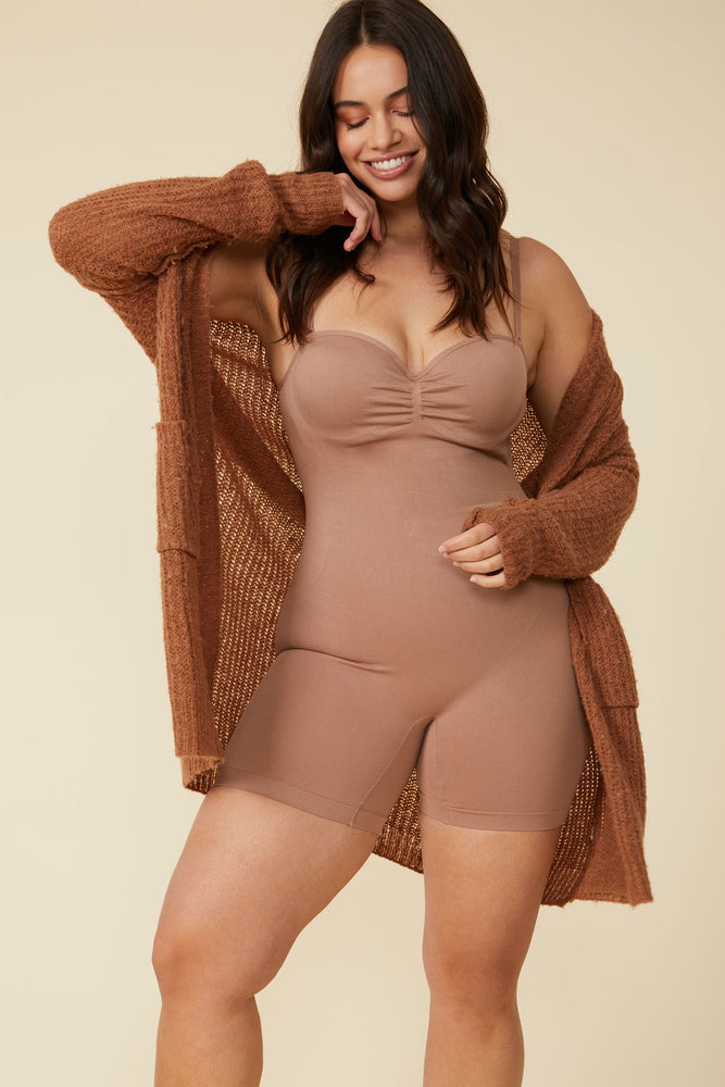 Luna Sculpting Bodysuit Shapewear in Latte - ALAMAE