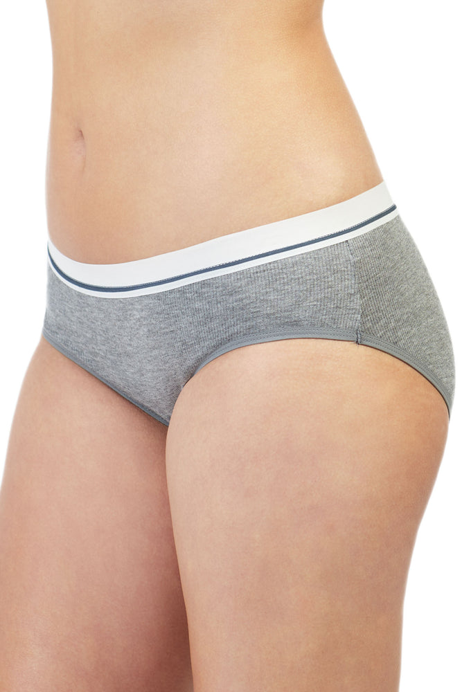 Samantha Ribbed Hipster in Heather Grey - ALAMAE