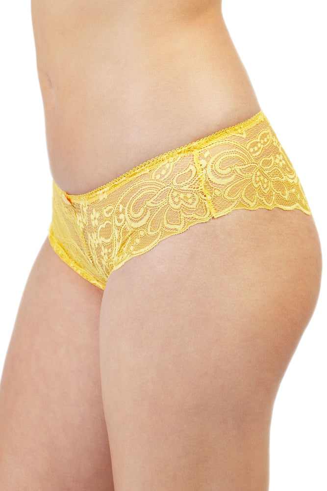 
                
                    Load image into Gallery viewer, Venus Lace Hipster in Mimosa Lace - ALAMAE
                
            
